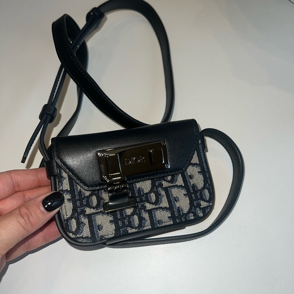 Dior Oblique Dior Lock Crossbody Shoulder Bag Pochette Black/Navy